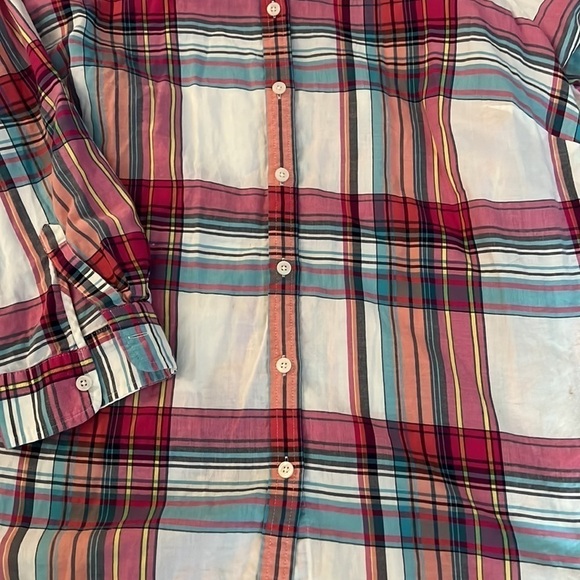 Talbots Women Plaid Button Down Blouse size 2X - Picture 3 of 6